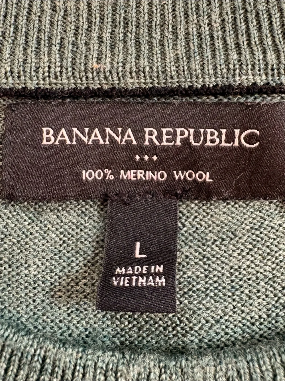 Banana Republic Men's Merino Wool Crewneck Sweater Forest Green Sz L